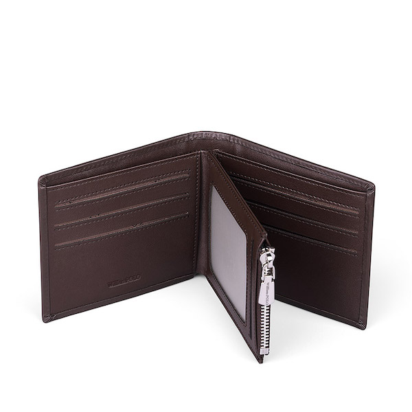 WILLIAMPOLO Trendy & Luxury Bifold Genuine Leather Brown Short Wallets