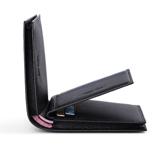 WILLIAMPOLO Trendy & Luxury Exquisite Excellent Quality Cowhide Leather Black Short Wallets