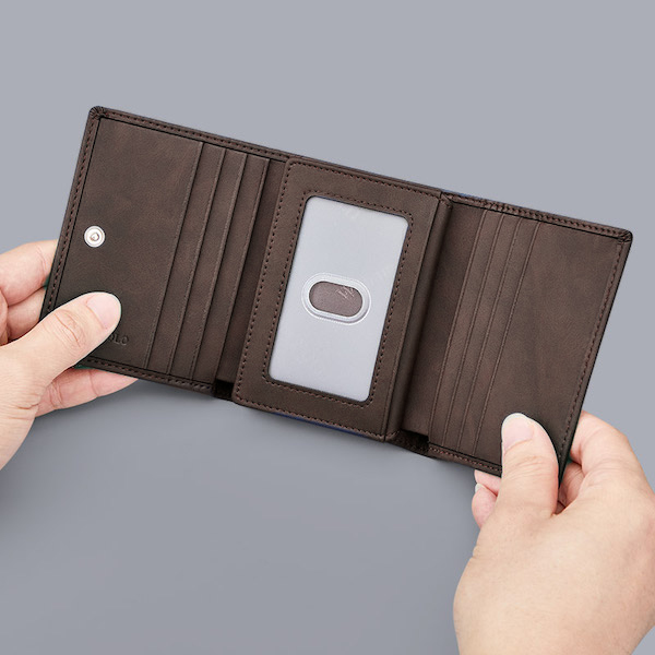 WILLIAMPOLO Luxury Retro Exquisite Casual Leather Coffee Brown Short Wallets