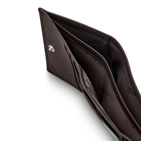 WILLIAMPOLO Luxury Retro Exquisite Casual Leather Coffee Brown Short Wallets