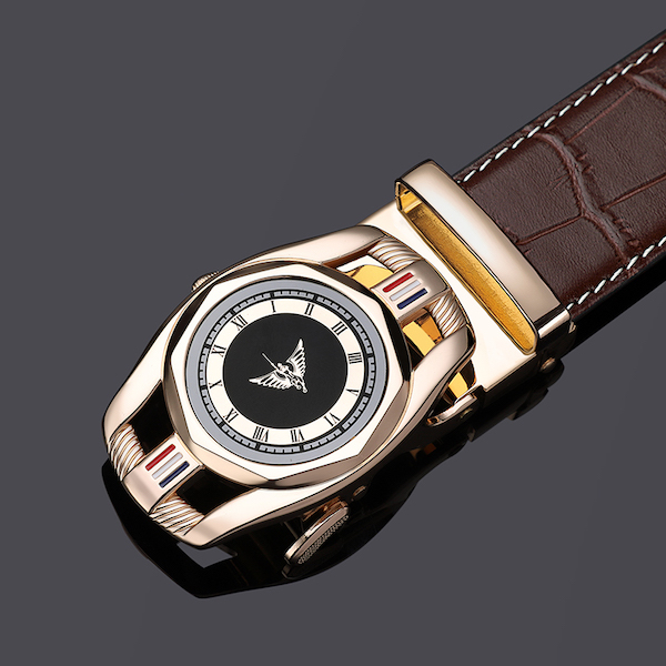 WILLIAMPOLO Latest Trendy & Luxury Men's Cowhide Alloy Gold Buckle Belts